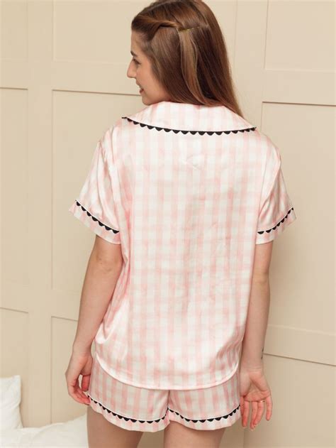 Pijama Afeto Xadrez Curto Rosa Oui Lingerie Pe As Feitas M O Muito Amor E Carinho