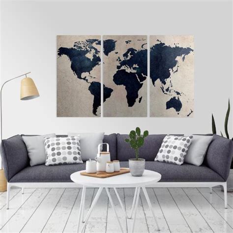 Quadro Mapa Mundi Para Sala - Quadro decorativo Mapa Mundi Para Sala Quarto Escritórios | MadeiraMadeira