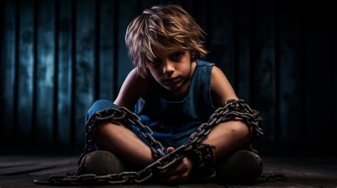 Premium Ai Image Sad Boy In Chains