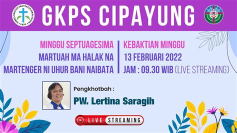 🔴live Ibadah Minggu Gkps Cipayung 13 Februari 2022 Youtube