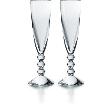 VÉGA FLÛTE À CHAMPAGNE CRISTAL CLAIR X2 BACCARAT Vessiere Cristaux