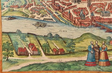 Franz Hogenberg View Of Meissen Germany A 16th Century Hand Colored