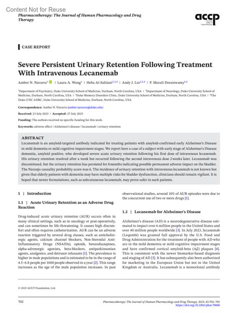 severe persistent urinary retention  pharmacotherapy