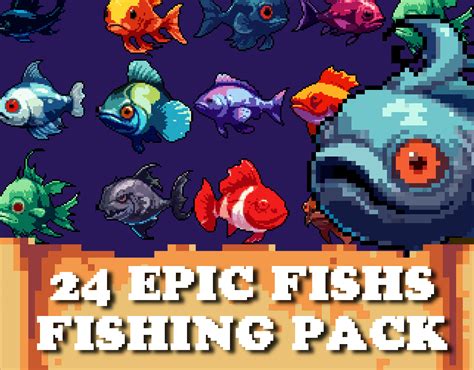 Fishing Assets - Pixelart / Pixel Art sprite fish Pack for RPG fantasy ...