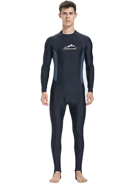 Mens One Piece Wetsuit Long Sleeve Swimwear Diving Suit Full Body Skin