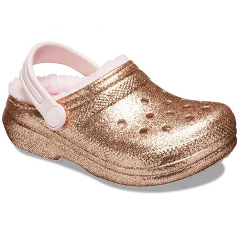 Crocs Classic Glitter Lined Girls Slippers Kids From Charles Clinkard Uk