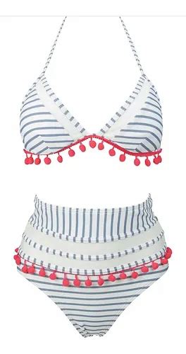 Traje De Ba O Mujer Bikini Cintura Alta De Malla Sexy Moda Mercadolibre
