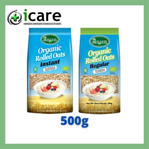 ANZEN ORGANIC ROLLED OATS 500G REGULAR INSTANT EXP DATE 2024