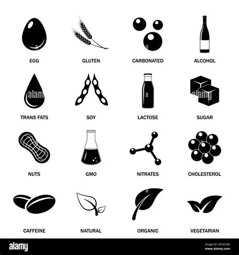 Food Allergen Icons Set Vector Eps8 Illustration Stock Photo Alamy