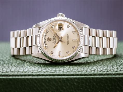Rolex Vintage Day Date Ref 18039 18k White Gold Diamond Dial President
