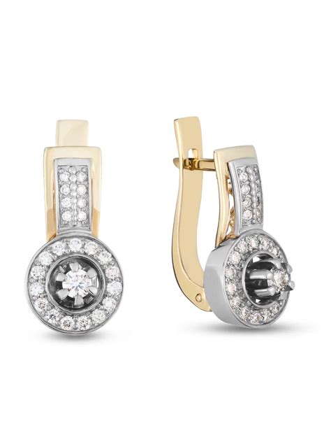 Серьги из золота 585 пробы с бриллиантами - Гатамов