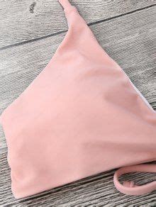Palm Leaf Cami Bralette Bikini Set In PINK AND GREEN ZAFUL