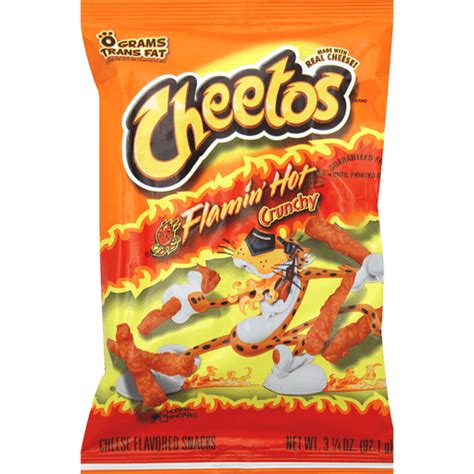 Cheetos Cheese Flavored Snacks Flamin Hot Crunchy Tortilla