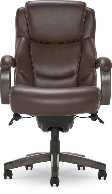 La Z Boy Delano Big And Tall Bonded Leather Executive Chair Chocolate Browngray Wood Chr20045c