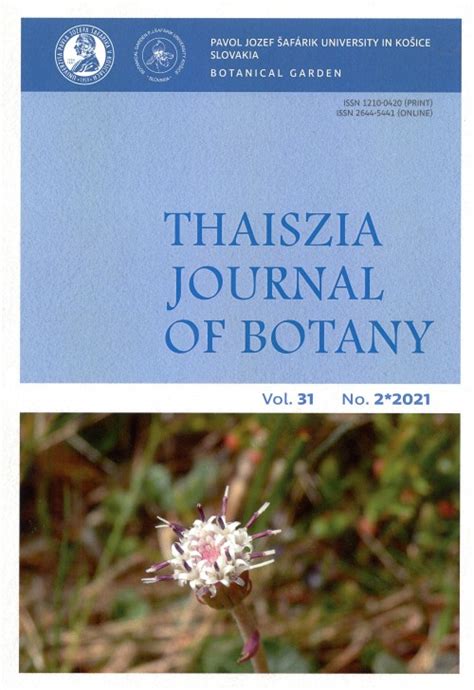 Thaiszia – Journal of Botany - Botanická záhrada