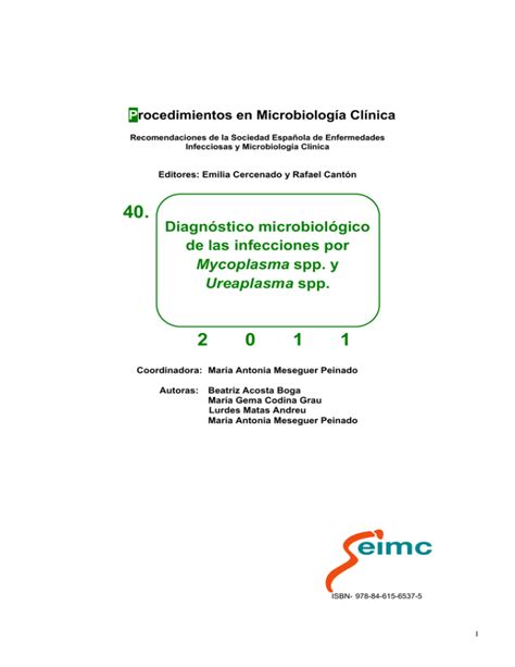 40 Diagnóstico microbiológico de las infecciones por Mycoplasma