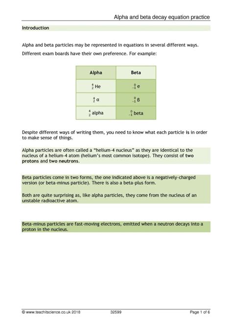 Alpha beta decay|KS4 Physics|Teachit