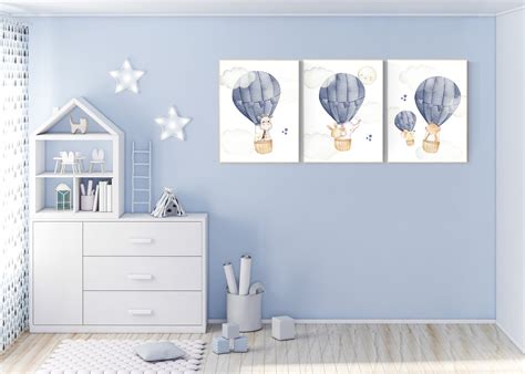 Hot Air Balloon Nursery Nursery Decor Boy Navy Blue Nursery Etsy