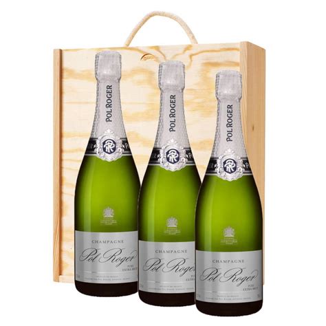 X Pol Roger Pure Extra Brut Champagne Cl In A Pine Wooden Gift Box