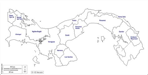 Panama free map, free blank map, free outline map, free base map