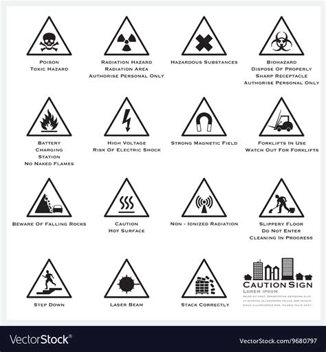 Caution And Warning Sign Icons Set Royalty Free Vector Image