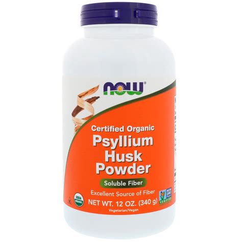 Now Foods Certified Organic Psyllium Husk Powder Oz G