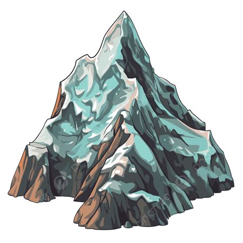 Gunung Everest Vektor Clipart Stiker Ilustrasi Gunung Salju Pada