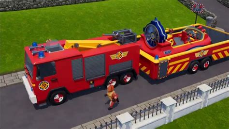 Fireman Sam Series Jupiter With Hovercraft Trailer Responding Youtube