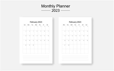 February 2023 Monthly Planner Graphic by emasfahruddin · Creative Fabrica