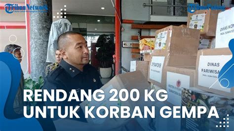 PLN Serahkan 20 Kg Rendang Untuk Korban Gempa Cianjur Lewat Pemprov