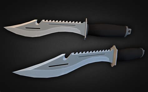 Combat Knife 3d Model Game Ready Max Obj 3ds Fbx Dxf Dwg