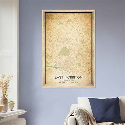 Vintage East Norriton Pennsylvania Map Poster, Modern Home Decor Wall
