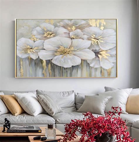 Картина «Цветы» большая с золотом. Картина абстракция цветы в интернет ...