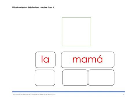 Etapa 3 método global de lectura Modelo 1 profe social