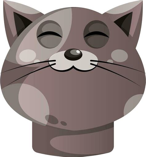 Cartoon grey cat vector illustartion on white backgorund 35068440 ...