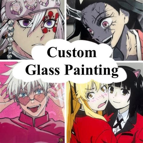 Custom Anime Glass Painting Acrylic Glass 5 X 7 8 X 8 8 X 10 11 X 14 12 X 12 Etsy