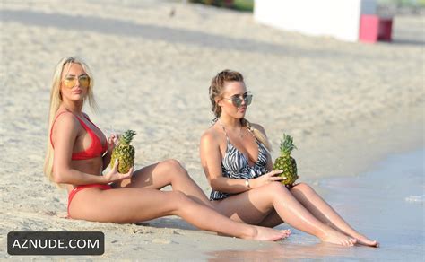 Amber Turner Sexy In Red Bikini With Pineapple On The Beach In Dubai AZNude