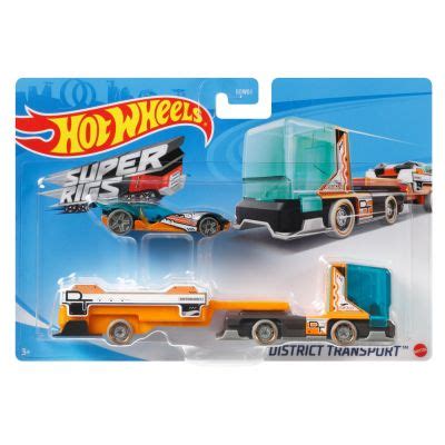 Set Camion Si Masina Sport District Transport Hot Wheels