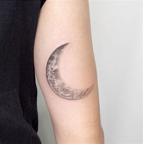 Realistic Half Moon Tattoo