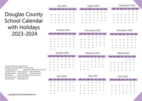 Douglas County Calendar 2024 - Silva Dulcinea