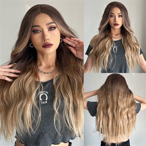 Long Brown To Blonde Wavy Wig For Sex Doll Bsdoll