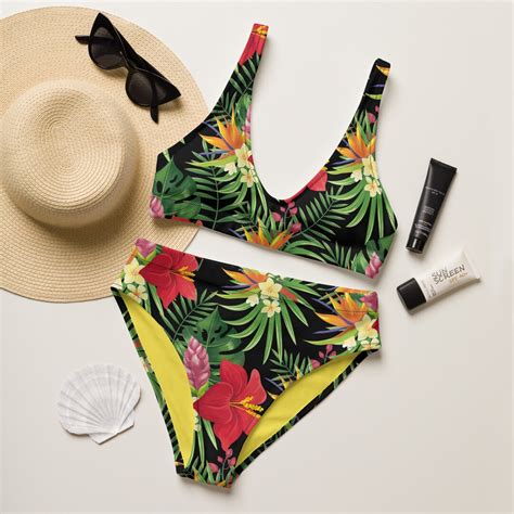 Tropical High Waisted Bikini Full Figure Bikini Women S Swimwear Western Swimwear Women S