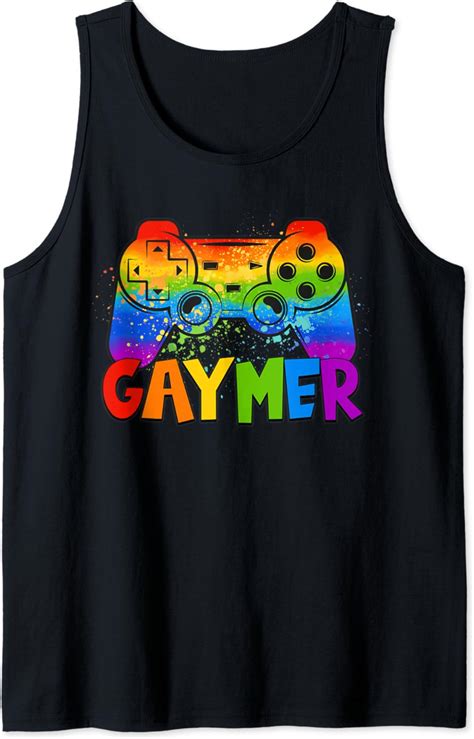 Gaymer Gay Pride Flag Lgbt Gamer Lgbtq Gaming Gamepad Tank Top