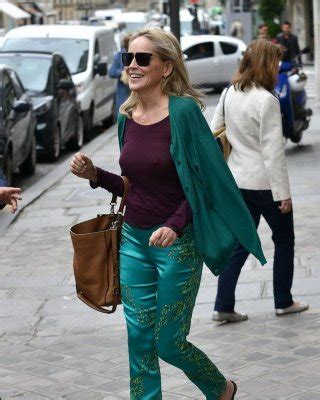 Sharon Stone Showing Off Her Huge Boobs In A Purple See Through Top Out In Paris Porn Pictures