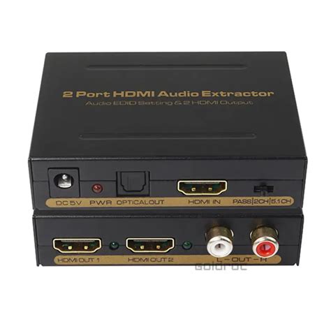 High Quality 2 Port HDMI Audio Extractor Audio EDID Setting & 2 HDMI ...