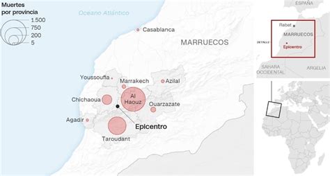 Mapa emergencia Marruecos octubre 2023 Cáritas