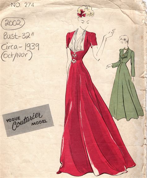 Ww Vintage Vogue Sewing Pattern B Dinner Evening Dress