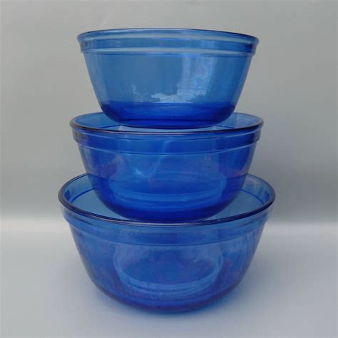 Anchor Hocking Cobalt Blue Mixing Bowls Cobalt Blue Anchor Etsy