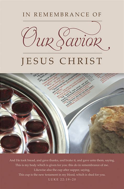 Our Savior Communion Bulletin Luke 2219 20 Cokesbury