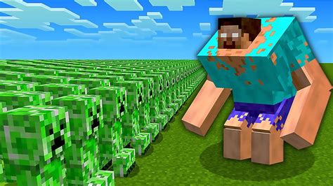 Creepers Vs Mutant Herobrine Minecraft Mob Battle Youtube